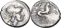 Ancient Coins - ROMAN REPUBLICAN: D. Junius Silanus L.f., 91 BC, AR Denarius (17mm, 3.85g), Iridescence