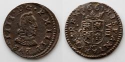 World Coins - SPAIN: 1661, Philip IV, 8 Maravedis (20mm, 2.05g), Madrid Mint