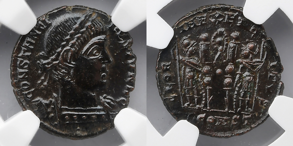Constantine II, AD 337-340, AE 3/4 (BI Nummus), NGC MS, Epfig