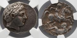 Ancient Coins - GREEK: Paeonia, Patraus/Patraos, c. 335-315 BC, AR Tetradrachm, NGC Ch XF STAR DESIGNATION, 4/5, 5/5, (24mm, 12.69g)