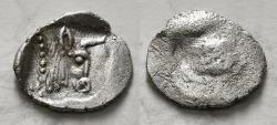 Ancient Coins - GREEK: Lycia or Caria, AR Tetartemorion (9.05mm, .18g)