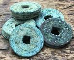 Ancient Coins - CHINA: Kid's Treasure Pile of Crusty Coins, Comes with Velvet Sack