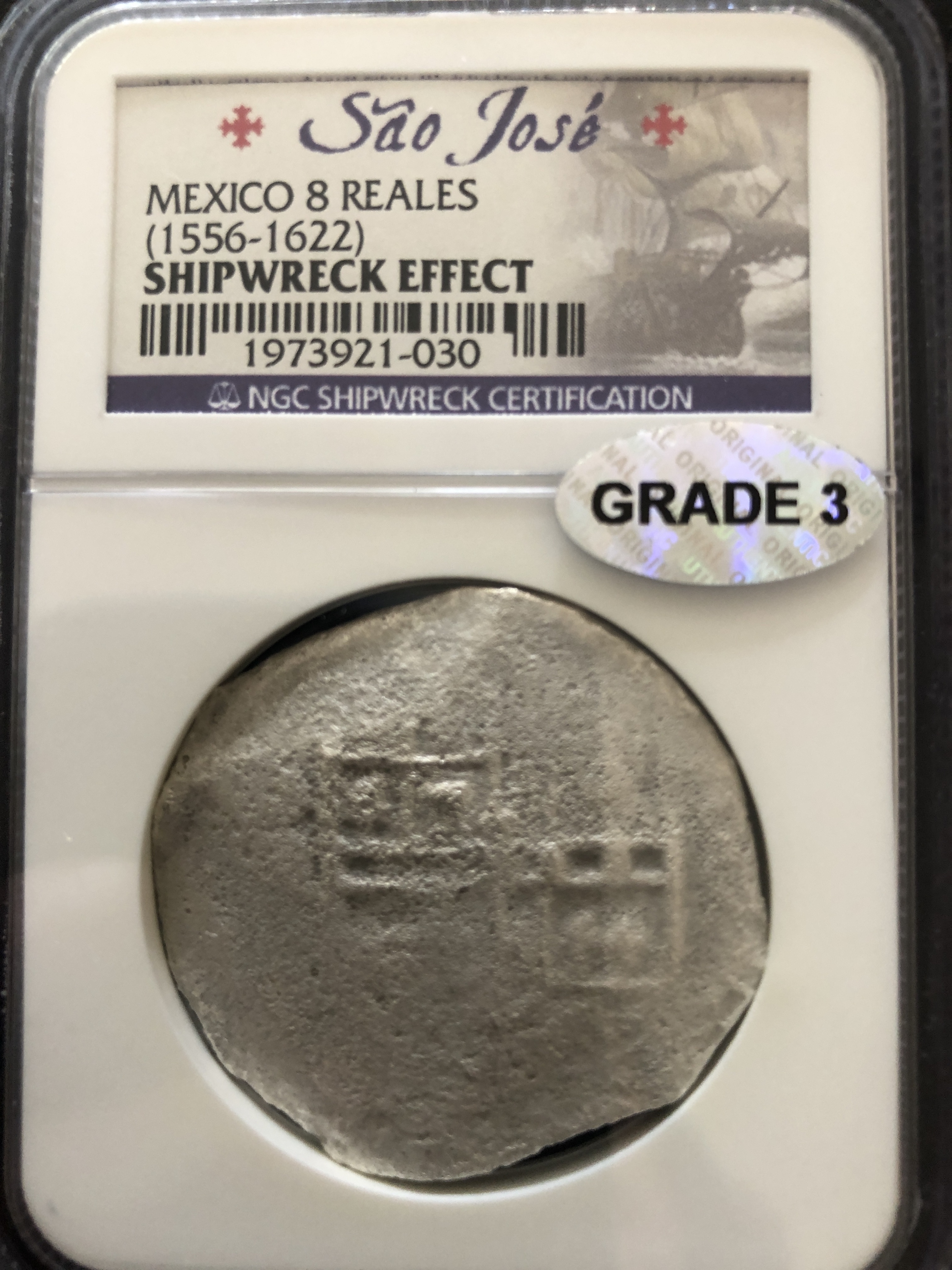 銀塊 MEXICO SHIPWRECK: Sao Jose Shipwreck, 8 Reales, Grade 3, NGC Genuine