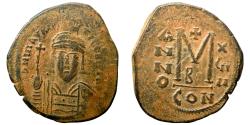 Ancient Coins - BYZANTINE: Maurice Tiberius, AD 582-602, AE Follis (32mm, 13.29g), Constantinople Mint