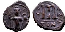 Ancient Coins - BYZANTINE: Constans II, AD 641-668, AE Follis (18mm, 2.93g), Constantinople Mint