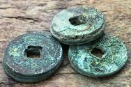 Ancient Coins - CHINA: Kid's Treasure Pile of Crusty Coins, Comes with Velvet Sack