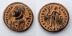 Ancient Coins - ROMAN EMPIRE:  Constantine I, AE Follis, AD 310-337, 19mm (3.77g), Cyzicus Mint, Jupiter Holding Victory