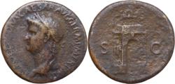 Ancient Coins - ROMAN EMPIRE: Nero, AD 54-68, AE Sestertius (36mm, 23.15g), SCARCE, Triumphal Arch, Rome Mint, Massive Coin