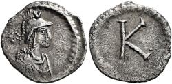 Ancient Coins - BYZANTINE: Constantinopolis, Anonymous, 6th Century, Half Siliqua (?) (15mm, .87g), "K" Reverse