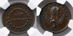 Us Coins - CIVIL WAR TOKEN: 1863 Broas Brothers, NY, NY, NGC 62 BN, F 630L-18a