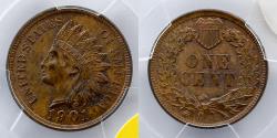 Us Coins - 1901 Indian 1 Cent, Penny, PCGS MS 63 BN