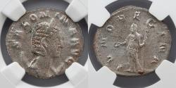 Ancient Coins - ROMAN EMPIRE: Salonina, AD 254-268, BI Double Denarius, NGC Choice AU