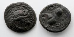 Ancient Coins - GREEK: Danube Imitation of Philip II of Macedon, 2nd Cent. BC, AE Tetradrachm (23mm, 9.2g), Kapostal Type, Chris Rudd Tag
