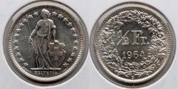 World Coins - SWITZERLAND: 1964/B 1.2 Franc, KM 23