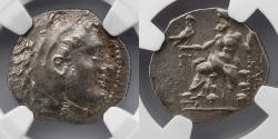 Ancient Coins - CELTS: Lower Danube, Imitating Alexander III the Great, c. 3rd century BC, AR drachm (19mm), NGC Choice AU
