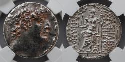 Ancient Coins - GREEK: Seleucid, Philip I Philadelphus, c. 95/4-76/5 BC, AR Tetradrachm (24mm), NGC Ch XF