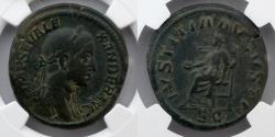 Ancient Coins - ROMAN EMPIRE: Severus Alexander, AD 222-235, Sestertius (22.30g), NGC VF, Rome Mint, Justitia Reverse