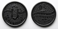World Coins - TOKEN: 1876 Florence Manufacturing Co., Florence Massachusetts. S-390-F5B, Brown (or black), 38mm, 5.3g