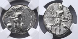 Ancient Coins - GREEK: Pamphylia, Side, c. 400-360 BC. AR Stater (23mm, 10.49g, 4h), NGC AU 4/5 - 3/5