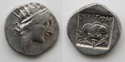 Ancient Coins - GREEK: Isles off Caria, Rhodes, 88-84 BC, AR Drachm (15mm, 2.66g)