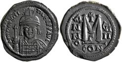 Ancient Coins - BYZANTINE: Maurice Tiberius, AD 582-602, AE Follis (32mm, 13.60g), Constantinopolis, RY8 (AD 589-90)