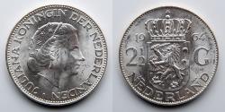 World Coins - NETHERLANDS: 1964, 2 1/2 GULDEN, KM185