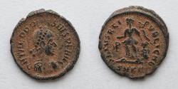 Ancient Coins - ROMAN EMPIRE: Theodosius, AD 379-395, AE4 Follis, Cyzicus Mint, Dragging Captive