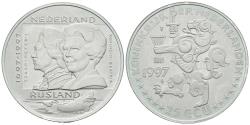 World Coins - HOLANDA. 25 Ecu. 1997. 300º ANIVERSARIO DEL CONTACTO DIPLOM›TICO CON RUSIA. Ar. 25,11g. PROOF.