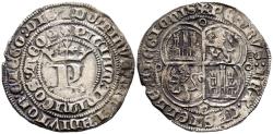 World Coins - PEDRO I (1350-1368). Real. (Ar. 3,50g/25mm). Burgos. (Imperatrix P1:12.13; FAB-378.4). Anv: P coronada con estrella en el extremo derecho de la base, alrededor leyenda circular en
