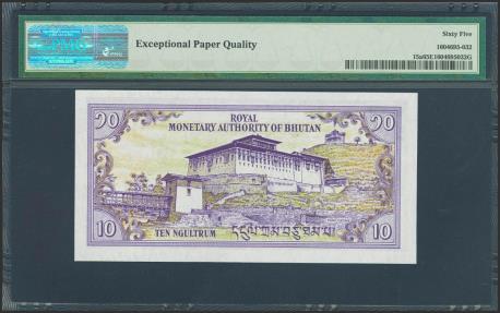 World Coins - BHUTAN. 10 Ngultrum. (1986ca). (Pick: 15a). PMG65EPQ.