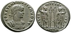 Ancient Coins - CONSTANTINO II. Follis. (Ae. 2,42g/18mm). 330-335 d.C. Nicomedia. (RIC 189). Anv: Busto diademado, drapeado y con coraza de Constantino II a derecha, alrededor leyenda: CONSTANTIN