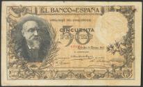 World Coins - 50 Pesetas Falso de Epoca. 19 de Marzo de 1905. Sin serie. (Edifil 2017: 312f). Muy raro. MBC+.