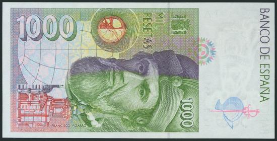 World Coins - 1000 Pesetas. 12 de Octubre de 1992. Tipo II. Serie 1V y numeración capicúa. (Edifil 2017: 483b). SC.