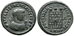 Ancient Coins - LICINIO II. Follis. (Ae. 3,35g/19mm). 318-320 d.C. Heráclea. (RIC 49). Anv: Busto laureado y con coraza de Licinio II a derecha portando mappa y cetro, alrededor leyenda: D N VAL