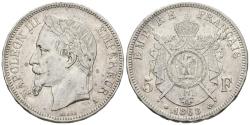 World Coins - FRANCIA. Napoleón III. 5 Francs. 1868. Paris A. Km#799.1. Ar. 24,88g. MBC.