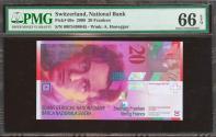 World Coins - SWITZERLAND. 20 Franken. 2008. (Pick: 69e). PMG66EPQ.<BR><BR>