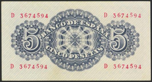 World Coins - 5 Pesetas. 12 de Abril de 1947. Serie D. (Edifil 2023: 454a). Apresto original. SC-.