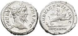 Ancient Coins - SEPTIMIO SEVERO. Denario. (Ar. 3,29g/19mm). 203 d.C. Roma. (RIC 266). Anv: Busto laureado de Septimio Severo a derecha, alrededor leyenda: SEVERVS PIVS AVG. Rev: Caelestis con ray