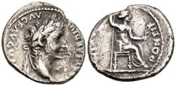 Ancient Coins - TIBERIO. Denario. (Ar. 3,62g/20mm). 14-37 d.C. Lugdunum. (RIC 30). Anv: Cabeza laureada de Tiberio a derecha portando cetro, alrededor leyenda: TI CAESAR DIVI AVGVSTVS. Rev: Livia