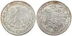 World Coins - ALEMANIA. 10 Marcos (Ar. 15,54g/33mm). 1987. Karlsruhe G. 30 Aniversario de la Firma del Tratado de Roma. (Km#167). EBC.