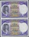World Coins - 100 Pesetas. 25 de Abril de 1931. Pareja correlativa. Sin serie. (Edifil 2017: 360). Conserva todo su apresto original. SC-.
