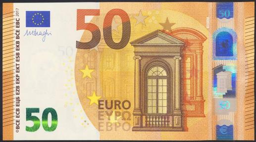 World Coins - 50 Euros. 4 de Abril de 2017. Firma Draghi. Serie V (España). (Edifil 2021: 496, Pick: 23v). SC.