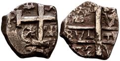 World Coins - CARLOS III (1759-1788). 1 Real. (Ar. 3,23g/16mm). 1772. Potosí V-Y (José Vargas y Flor-Raymundo de Yturriaga). (Cal-2019-463). Doble fecha visible. MBC-.