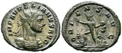 Ancient Coins - AURELIANO. Antoniniano. (Ae. 3,66g/23mm). 270-275 d.C. Serdica. (RIC 279). Anv: Busto radiado y con coraza de Aureliano a derecha, alrededor leyenda: IMP AVRELIANVS AVG. Rev: Sol