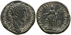 World Coins - COMODO. Sestercio. (Ae. 23,45g/32mm). 183 d. C. Roma. (RIC 330b). Anv: Busto laureado de Cómodo con ligero drapeado al hombro a derecha, alrededor leyenda: M COMMODVS ANTONINVS AV
