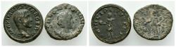 World Coins - Set of two bronze Denarii of the emperors Maximus and Salonina. TO EXAMINE.