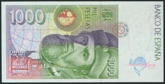 World Coins - 1000 Pesetas. 12 de Octubre de 1992. Tipo II. Serie 3Y y numeración baja y capicúa. (Edifil 2017: 483b). SC.