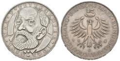 World Coins - ALEMANIA. 5 Marcos (Ar. 11,15g/29mm). 150 aniversario del nacimiento de Max Von Pettenkofer. 1968. (KM#123.1). EBC.