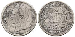 World Coins - VENEZUELA. 50 Céntimos. (Ar. 2,50g/18mm). 1903. Philadelphia. (Km#21). MBC-.