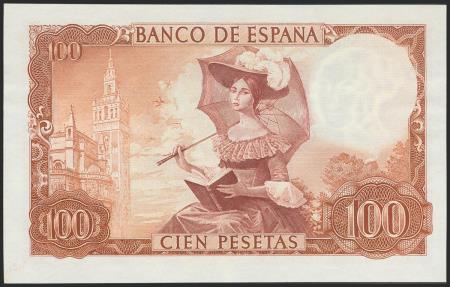 World Coins - 100 Pesetas. 19 de Noviembre de 1965. Serie A. (Edifil 2021: 470a). Conserva gran parte del apresto original. EBC+.